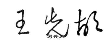 駱恆光王先胡草書個性簽名怎么寫