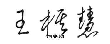 駱恆光王棋慧草書個性簽名怎么寫