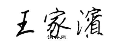 王正良王家濱行書個性簽名怎么寫