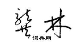 梁錦英龔林草書個性簽名怎么寫