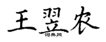 丁謙王翌農楷書個性簽名怎么寫