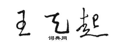 駱恆光王天起草書個性簽名怎么寫