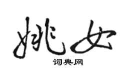 駱恆光姚女行書個性簽名怎么寫