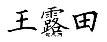 丁謙王露田楷書個性簽名怎么寫