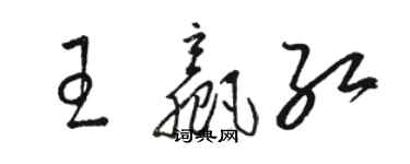 駱恆光王贏紅草書個性簽名怎么寫