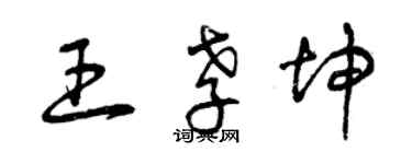 曾慶福王孝坤草書個性簽名怎么寫