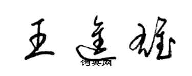 梁錦英王進雄草書個性簽名怎么寫