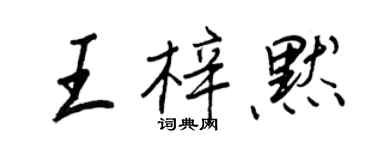 王正良王梓默行書個性簽名怎么寫