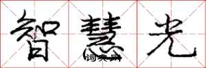 龐中華智慧光行書怎么寫