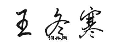 駱恆光王冬寒行書個性簽名怎么寫