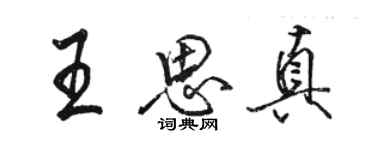 駱恆光王思真行書個性簽名怎么寫