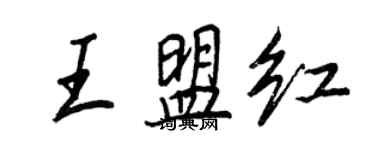 王正良王盟紅行書個性簽名怎么寫