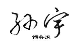 駱恆光孫宇草書個性簽名怎么寫
