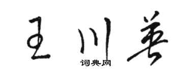 駱恆光王川英草書個性簽名怎么寫