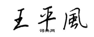 王正良王平風行書個性簽名怎么寫