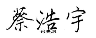 王正良蔡浩宇行書個性簽名怎么寫