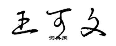 曾慶福王可文草書個性簽名怎么寫