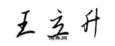 王正良王立升行書個性簽名怎么寫