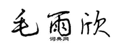 曾慶福毛雨欣行書個性簽名怎么寫