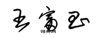 朱錫榮王富昌草書個性簽名怎么寫