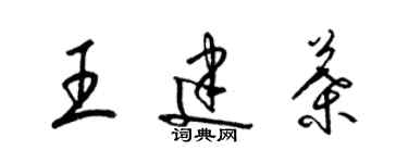 梁錦英王建葉草書個性簽名怎么寫