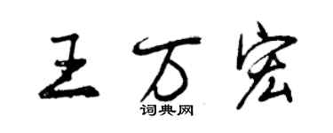 曾慶福王萬宏行書個性簽名怎么寫