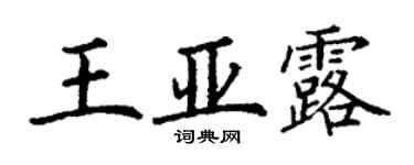 丁謙王亞露楷書個性簽名怎么寫