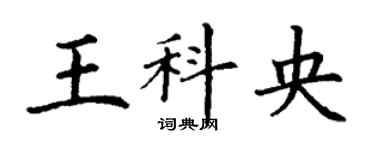 丁謙王科央楷書個性簽名怎么寫