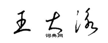 梁錦英王大泳草書個性簽名怎么寫