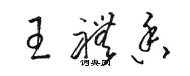 駱恆光王禮香草書個性簽名怎么寫