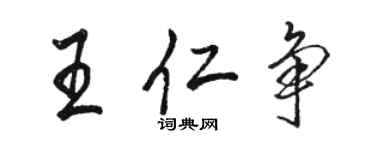 駱恆光王仁爭行書個性簽名怎么寫