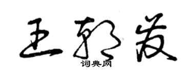 曾慶福王朝發草書個性簽名怎么寫