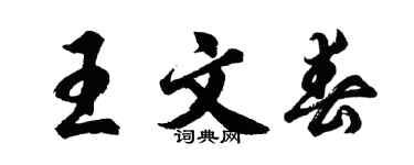 胡問遂王文春行書個性簽名怎么寫