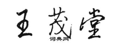 駱恆光王茂堂行書個性簽名怎么寫