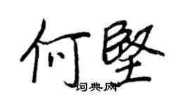 王正良何堅行書個性簽名怎么寫
