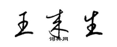 梁錦英王來生草書個性簽名怎么寫