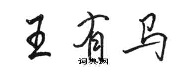 駱恆光王有馬行書個性簽名怎么寫