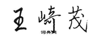 駱恆光王崎茂行書個性簽名怎么寫