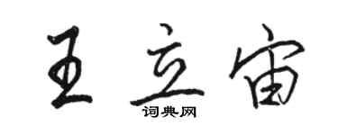 駱恆光王立宙行書個性簽名怎么寫