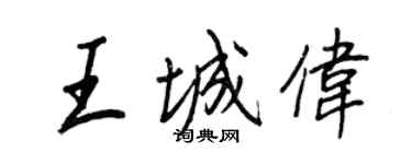 王正良王城偉行書個性簽名怎么寫