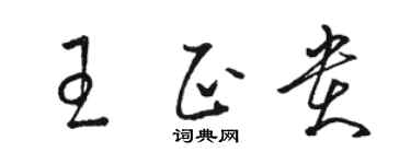 駱恆光王正貴草書個性簽名怎么寫