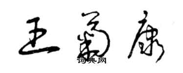 曾慶福王菊康草書個性簽名怎么寫