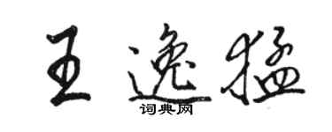 駱恆光王逸猛行書個性簽名怎么寫