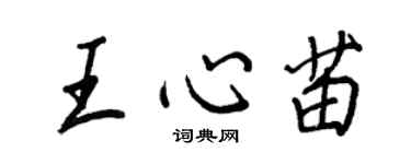 王正良王心苗行書個性簽名怎么寫