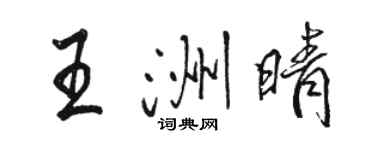 駱恆光王洲晴行書個性簽名怎么寫