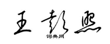 梁錦英王彭照草書個性簽名怎么寫