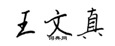 王正良王文真行書個性簽名怎么寫