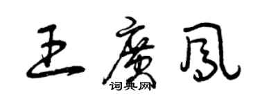 曾慶福王廣鳳草書個性簽名怎么寫