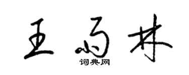 梁錦英王雨林草書個性簽名怎么寫