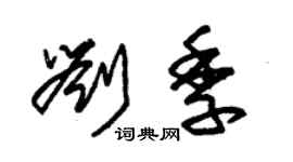 朱錫榮劉季草書個性簽名怎么寫